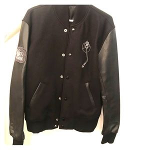 Def Jam Bomber leather/ wool Jacket